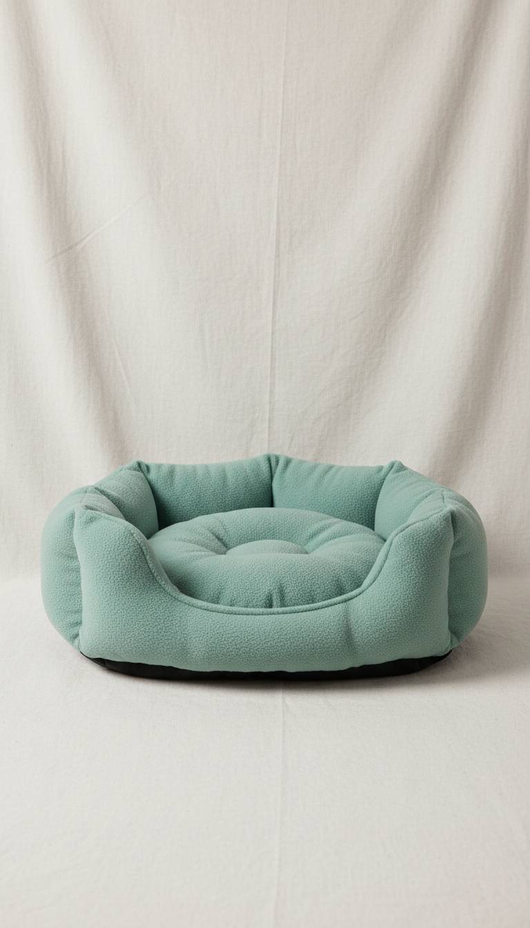 Mint Green Plush Pet Bed